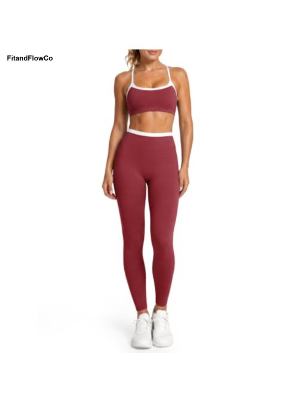 Aoysky 2 Piece Workout Yoga Set Leggings Sports Bra High Waist